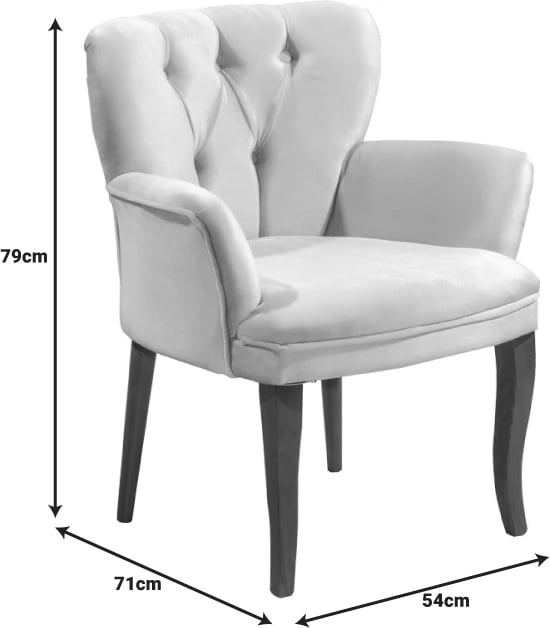 Karrige Samara kadife antracit-këmbë zeza 54x71x79cm