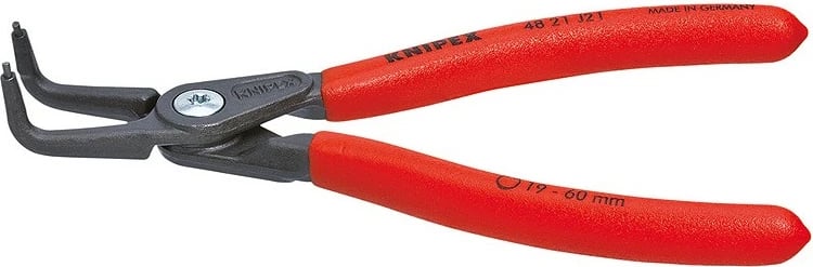 Knipex circlip klesta 48 21 J31, 210mm, krom-vanadium, dorezë plastike e kuqe