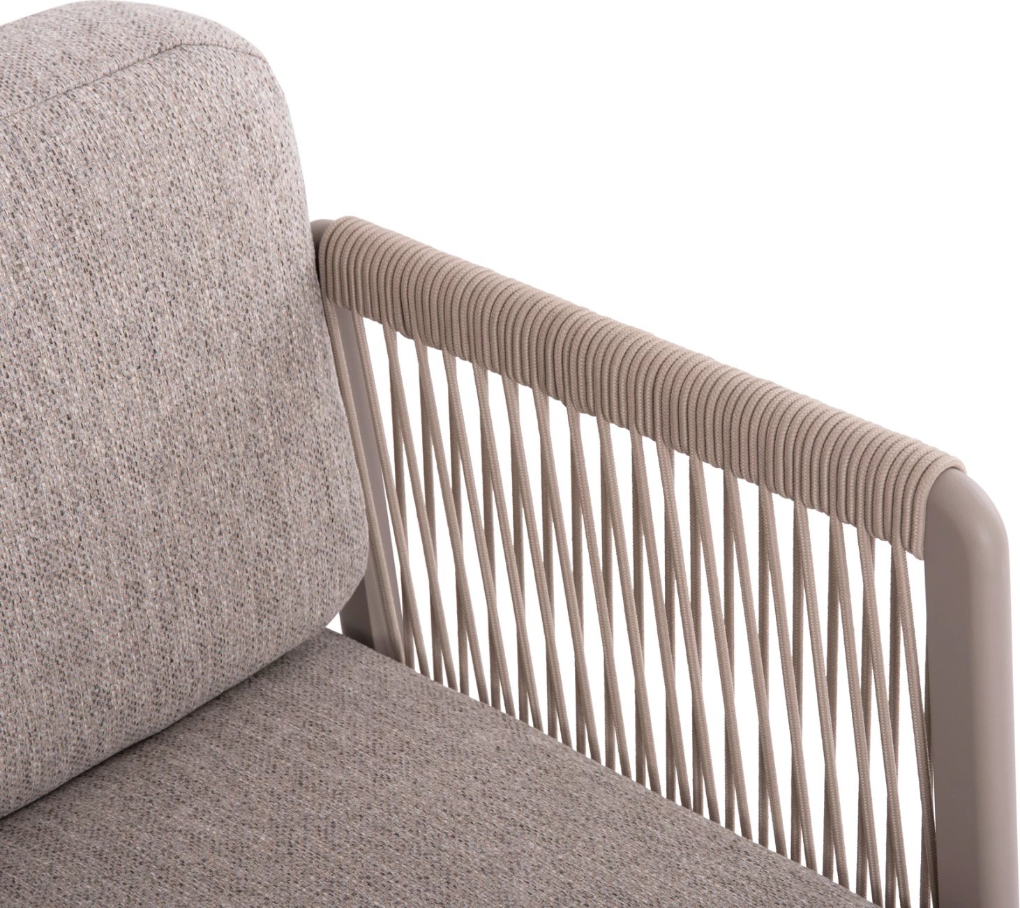 Set lounge për jashtë, 4 pjesë, seria Elysia, alumin ngjyrë shampanje, litar, pëlhurë P.E., CD6186.02