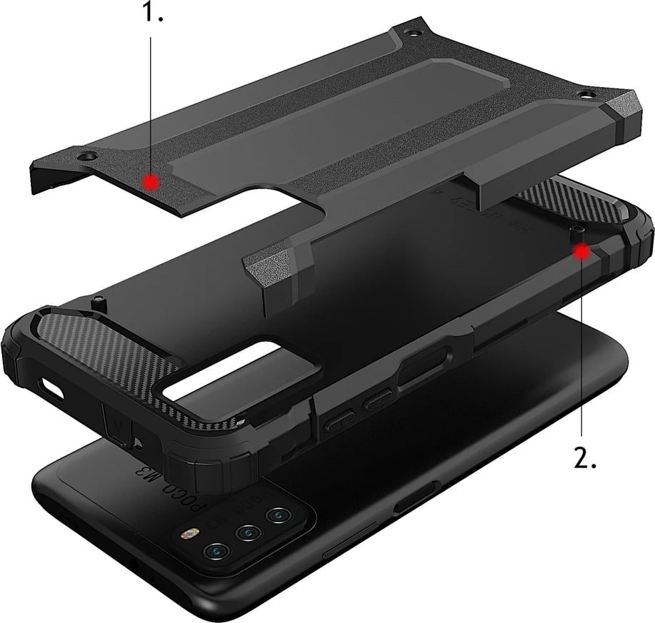 Mbështjellës Hybrid Armor Hurtel për Xiaomi Redmi Note 10 5G / Poco M3 Pro, ari