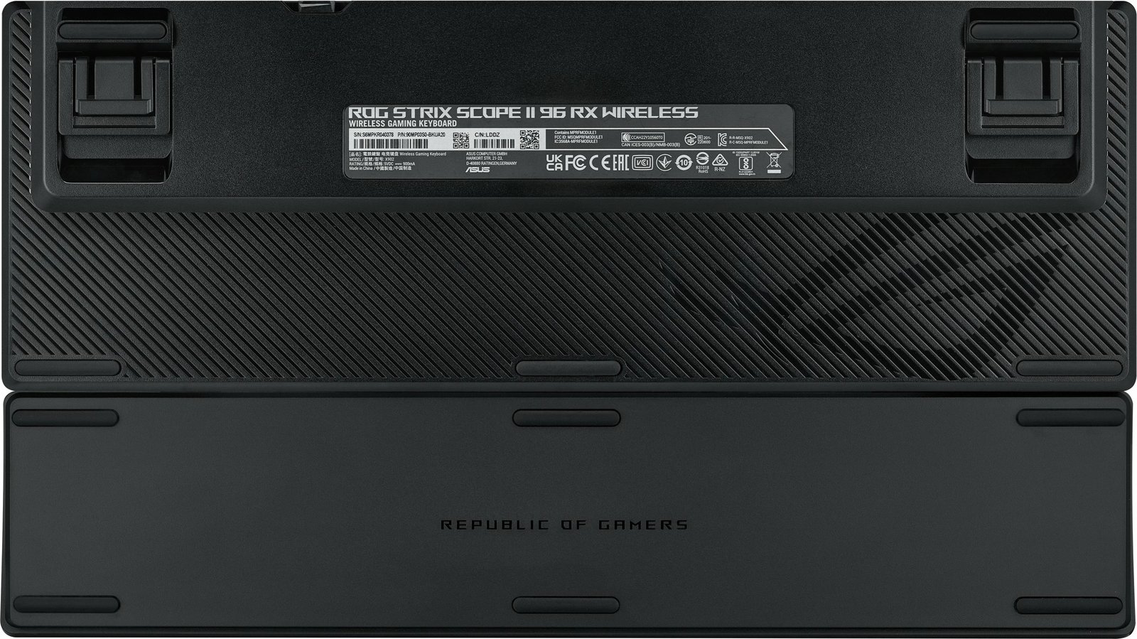 Tastierë gaming ASUS ROG Strix Scope II 96 RX Wireless, 96%, me drita RGB, lidhje USB/RF/Bluetooth, e zezë