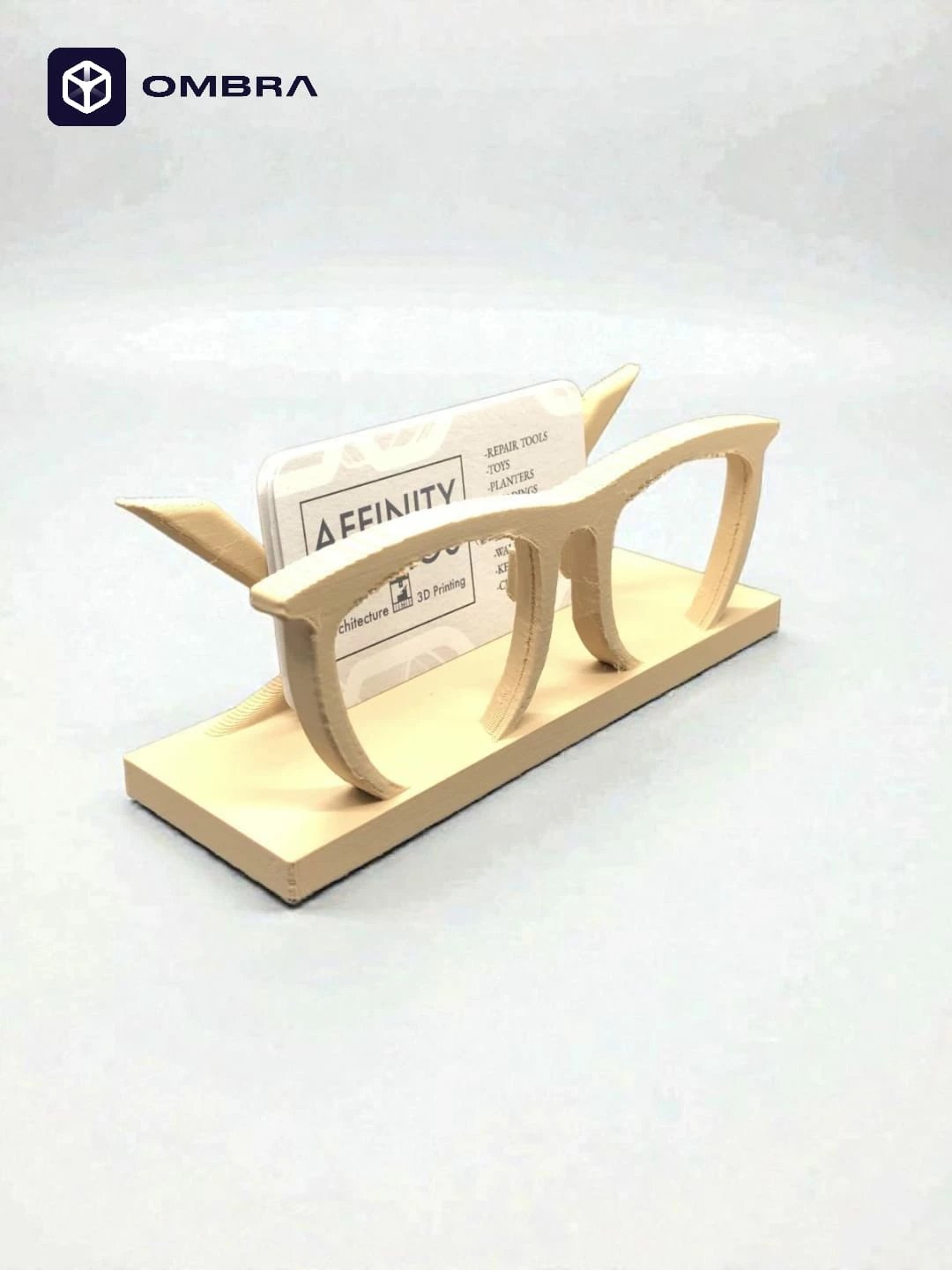 Mbajtëse për vizitëkarta në formë Syze, krem