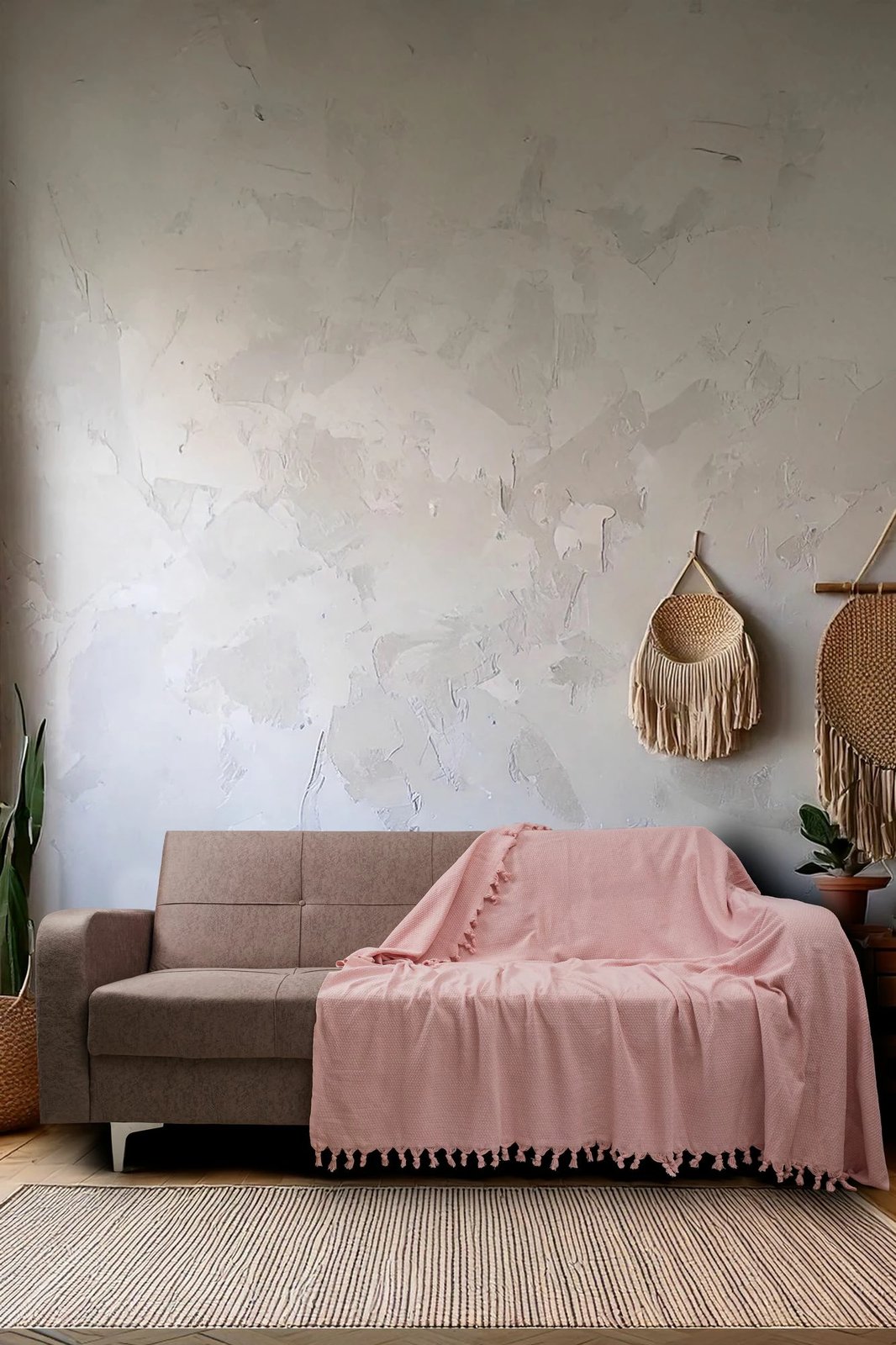 Mbulesë divani rozë Ayla, L'Essentiel Linge de Maison, 180x220cm
