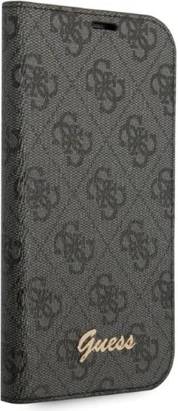 Mbështjellës Guess Bookcase 4G Vintage Gold Logo për iPhone 14, 6.1", e zezë