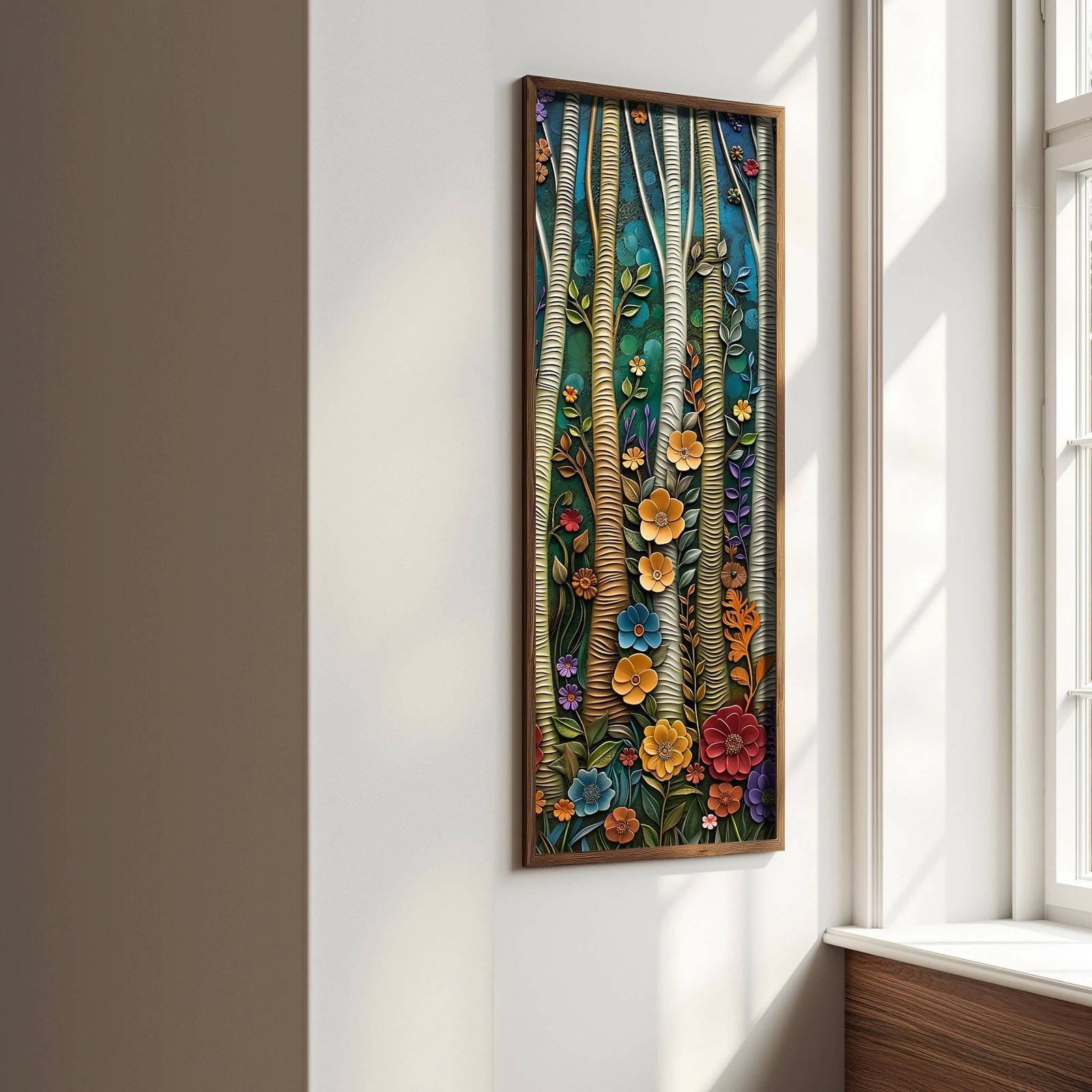 Pikturë dekorative me kornizë MDF, shumëngjyrëshe, LONG016-S/120-40