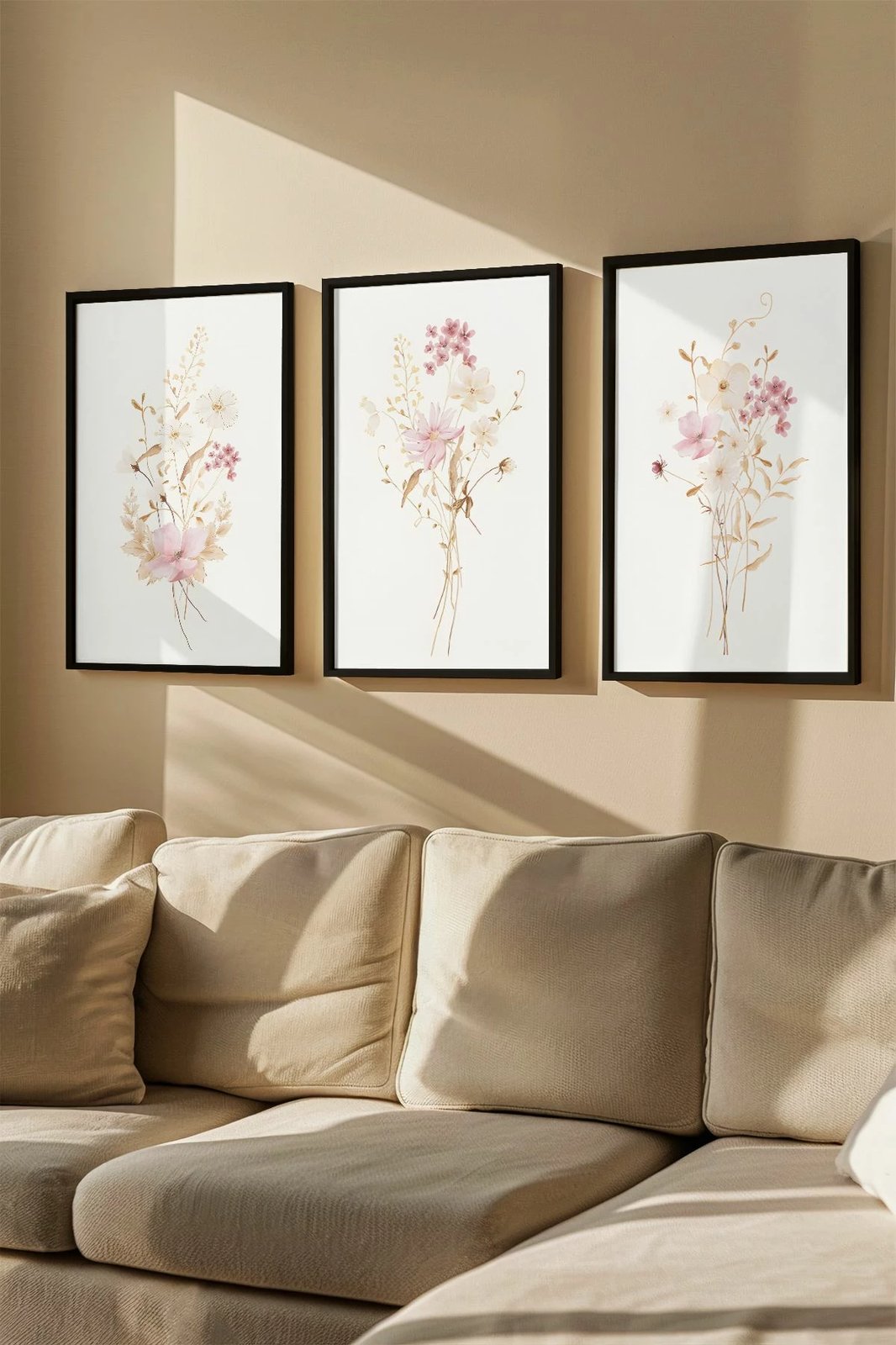 Pikturë dekorative me kornizë (3 copë), Wallity, Artvmodel19-Siyah