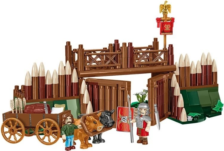 Set blloqesh ndërtimi, Cobi, COBI-20077 Roman Camp Gate, 591 elemente, 2 figurina + 2 qe, 8+