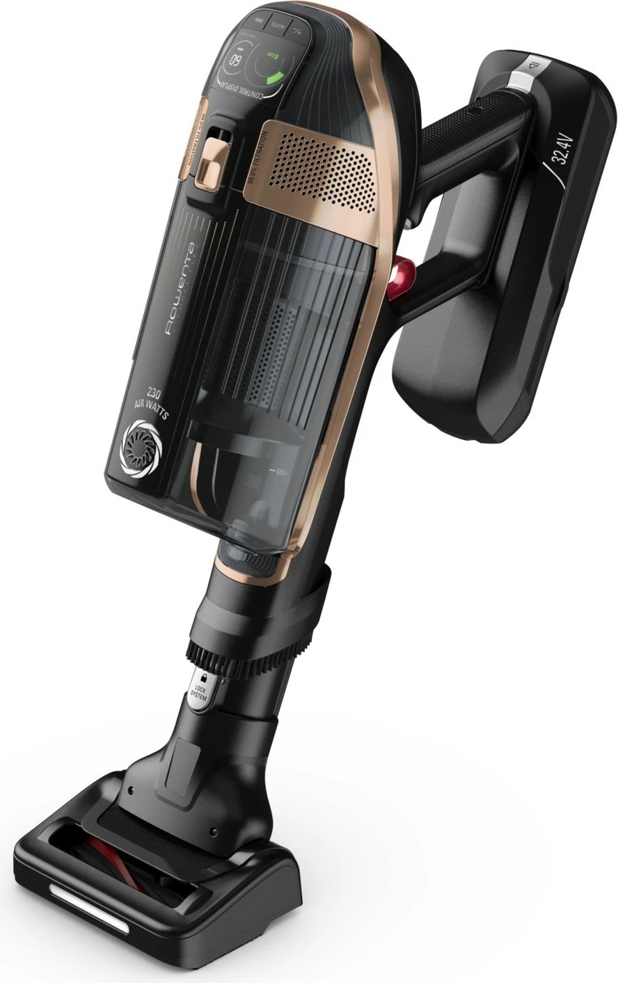 Fshesë me korrent pa kabllo Rowenta X-Force Flex 15.60 RH99F1, 0.9L, Li-Ion, e zezë/bronzi