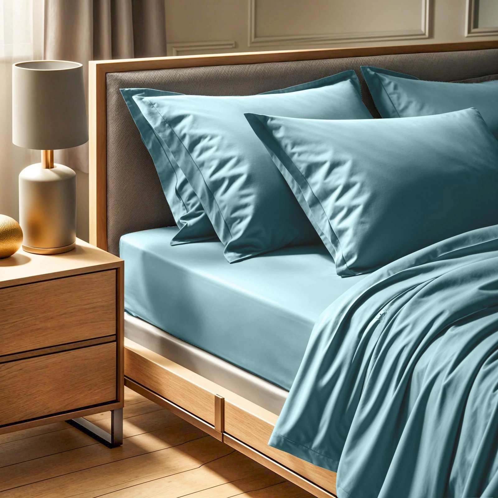 Çarçaf i sheshtë dopio, ranforce, ngjyrë mente, L'essentiel, June