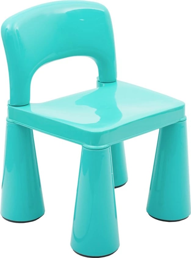 Set tavolinë me 2 karrige për fëmijë, NEW BABY, bazë për Lego/Duplo, me hapësirë magazinimi, 51x51x46 cm, jeshile mint