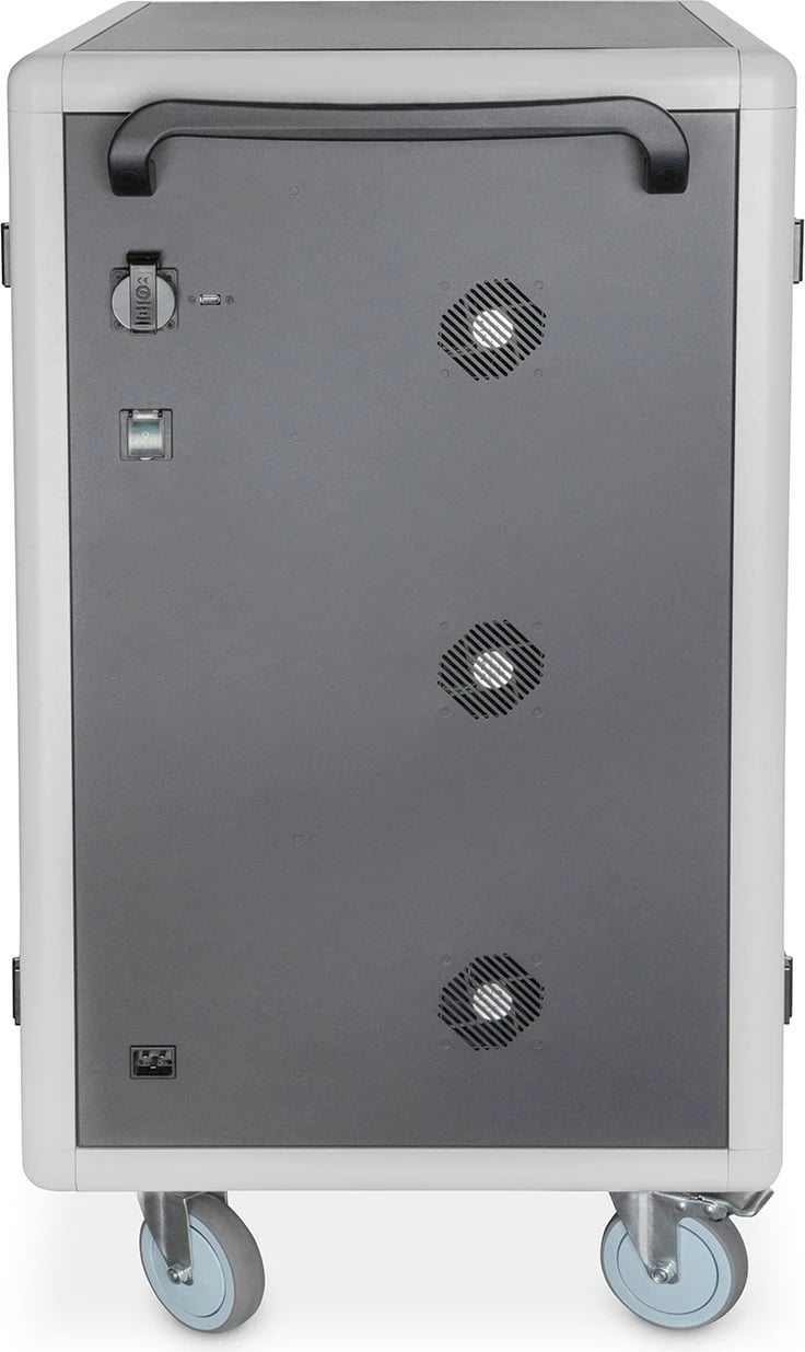 Kasë karikimi Digitus për 30 laptopë/tabletë deri 15.6 inç, USB-A, me rrota, e zezë