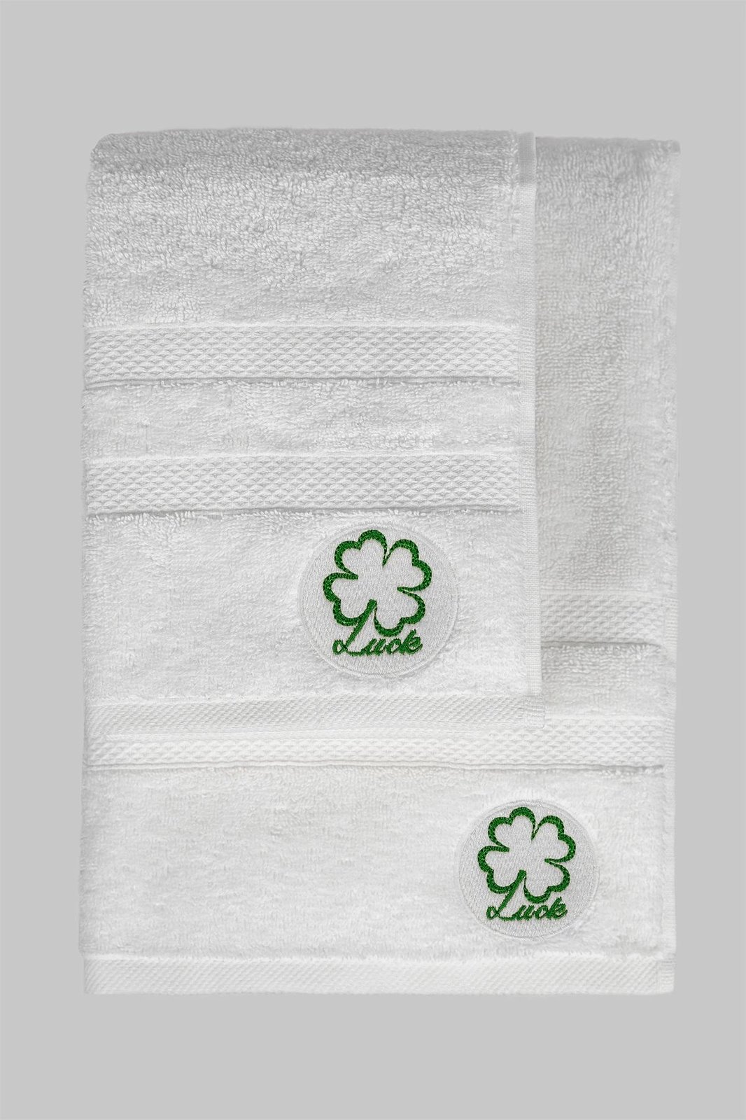 Set peshqirësh për duar dhe banjo (2 copë), Mijolnir, Luck, e bardhë