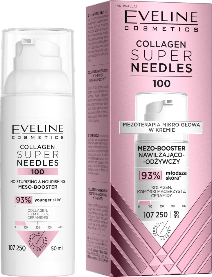 Locion për fytyrë Eveline Cosmetics Collagen Super Needles 100 Mezo-booster për femra 50ml