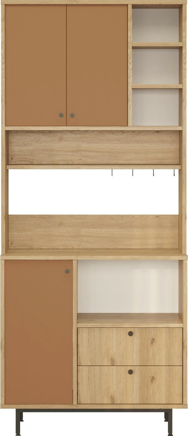 Dollap multifunksional Skye Decor, RE6-SK, ngjyrë lis dhe e kuqe kafe