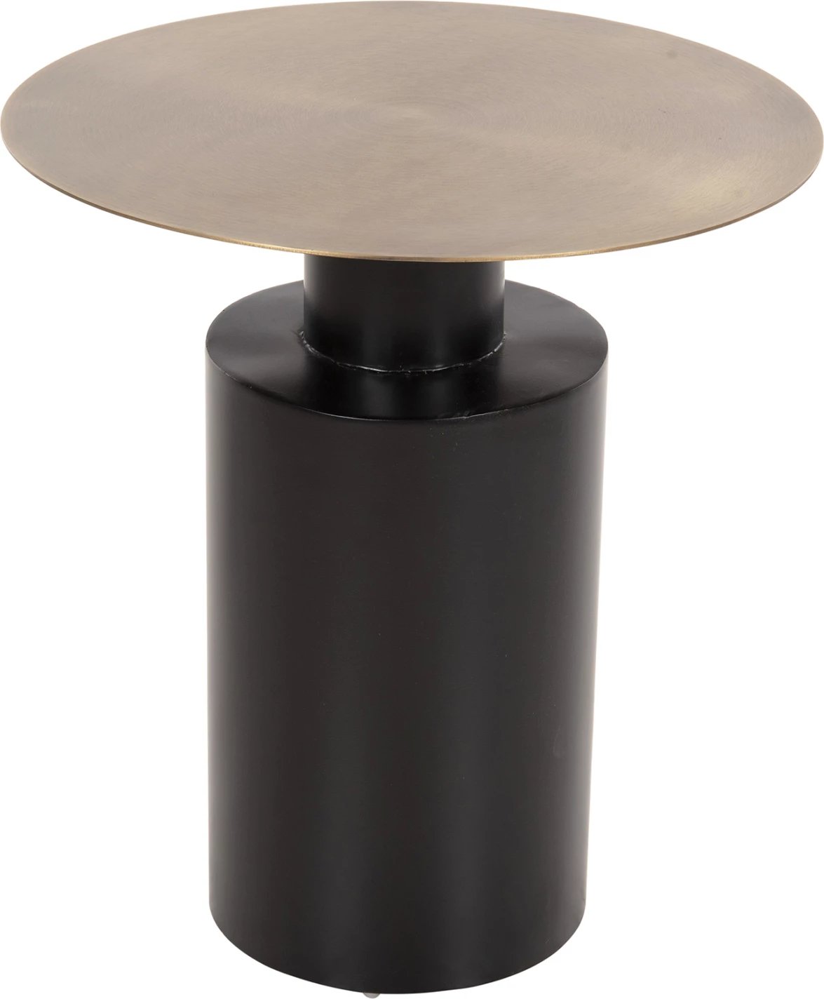 Tavolinë anësore e rrumbullakët CUTTY FH9723 metalike, ngjyrë e zezë dhe bronz antik, Φ51x55.5H cm