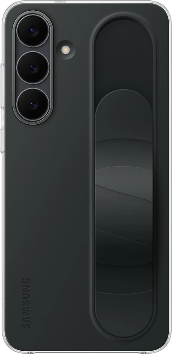 Mbështjellës Samsung Standing Grip Cover për Galaxy S25 FE, silikon, zi