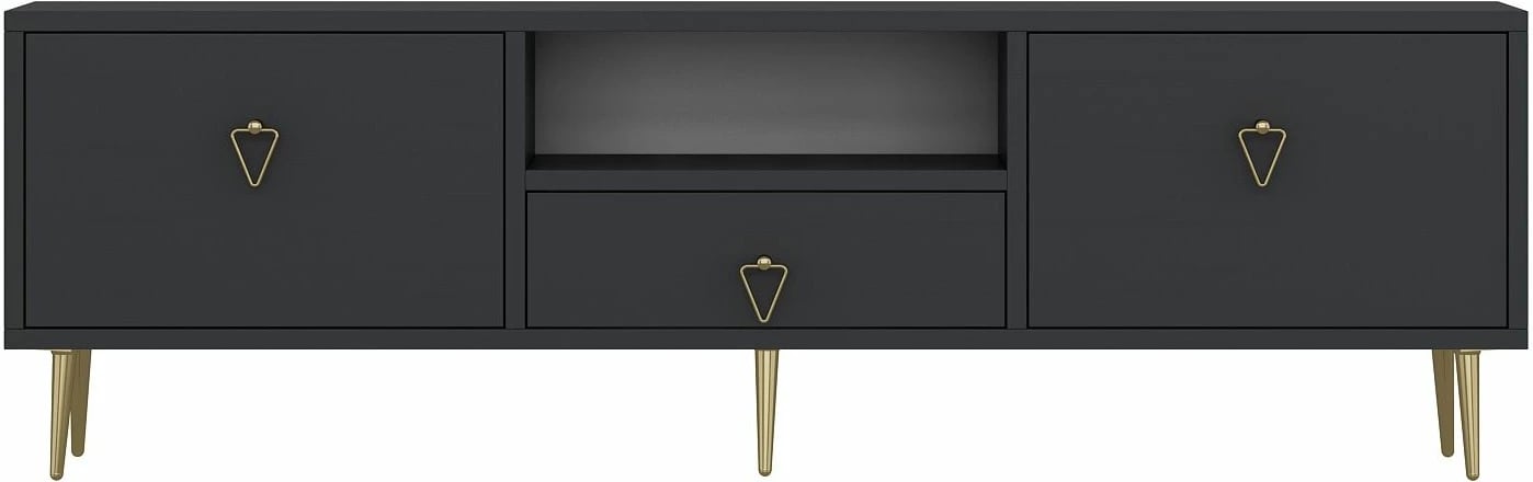 Komodë për TV, ngjyrë antracit dhe ari, Skye Decor, 1306-DROP-1