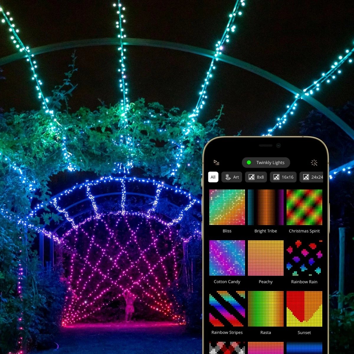Drita dekorative Twinkly Strings, 100 LED RGB, 8 m, zinxhir, e zezë Drita dekorative Twinkly Strings, 100 LED RGB, 8 m, zinxhir, e zezë
