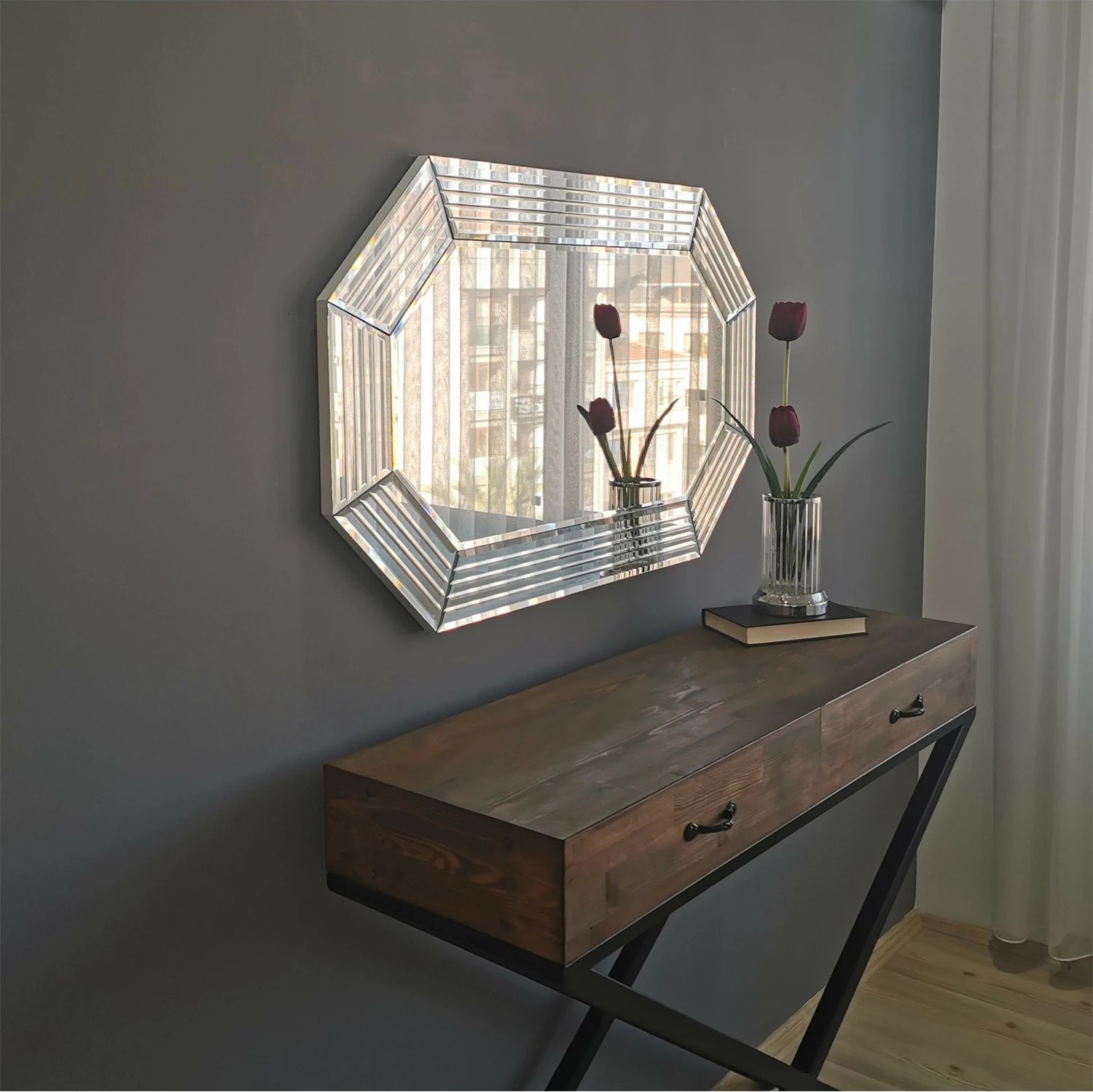 Pasqyrë Hanah Home, A310Y, ngjyrë argjendi