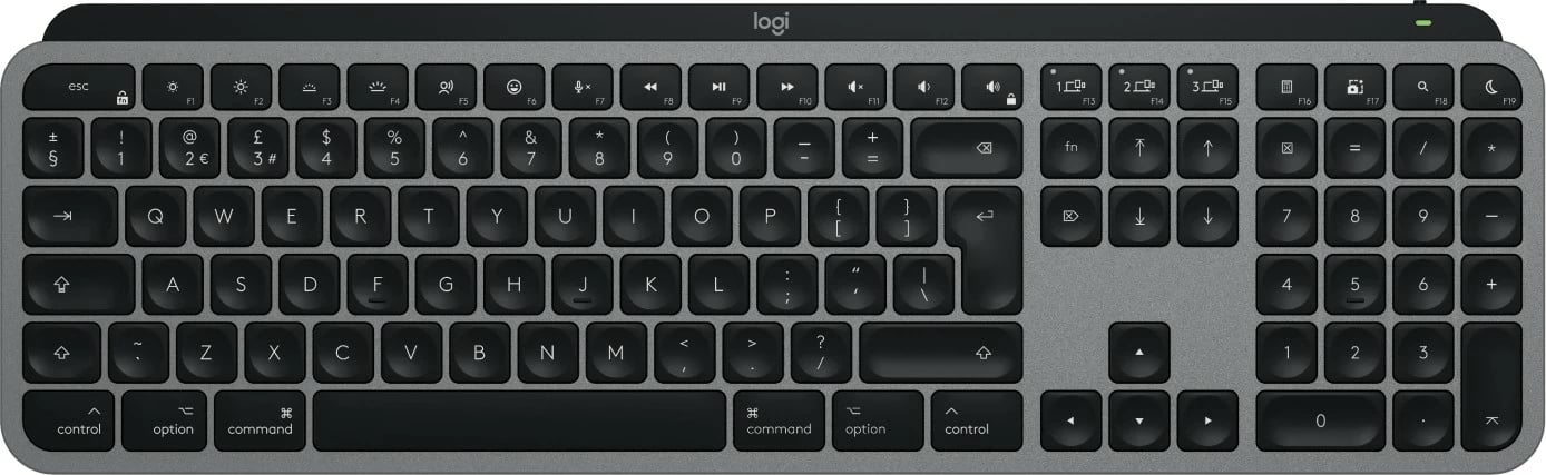 Tastierë Logitech MX Keys S për Mac, wireless, full-size, ndriçim LED, gri