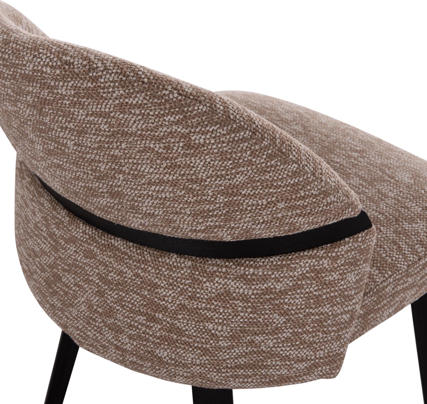 Karrige ngrënieje Dekker, dru i zi, stof kafe, FH18249.03, 50x60x80cm