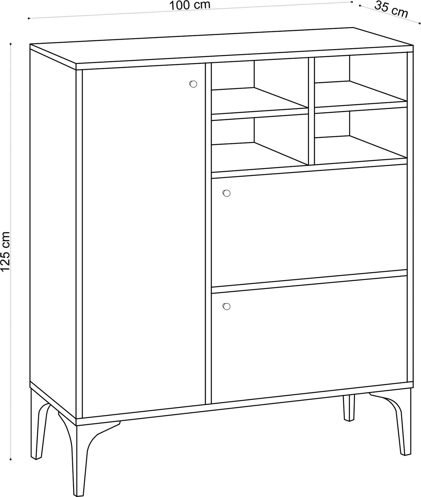 Konsolë Hanah Home, Ewa, ngjyrë lisi safir