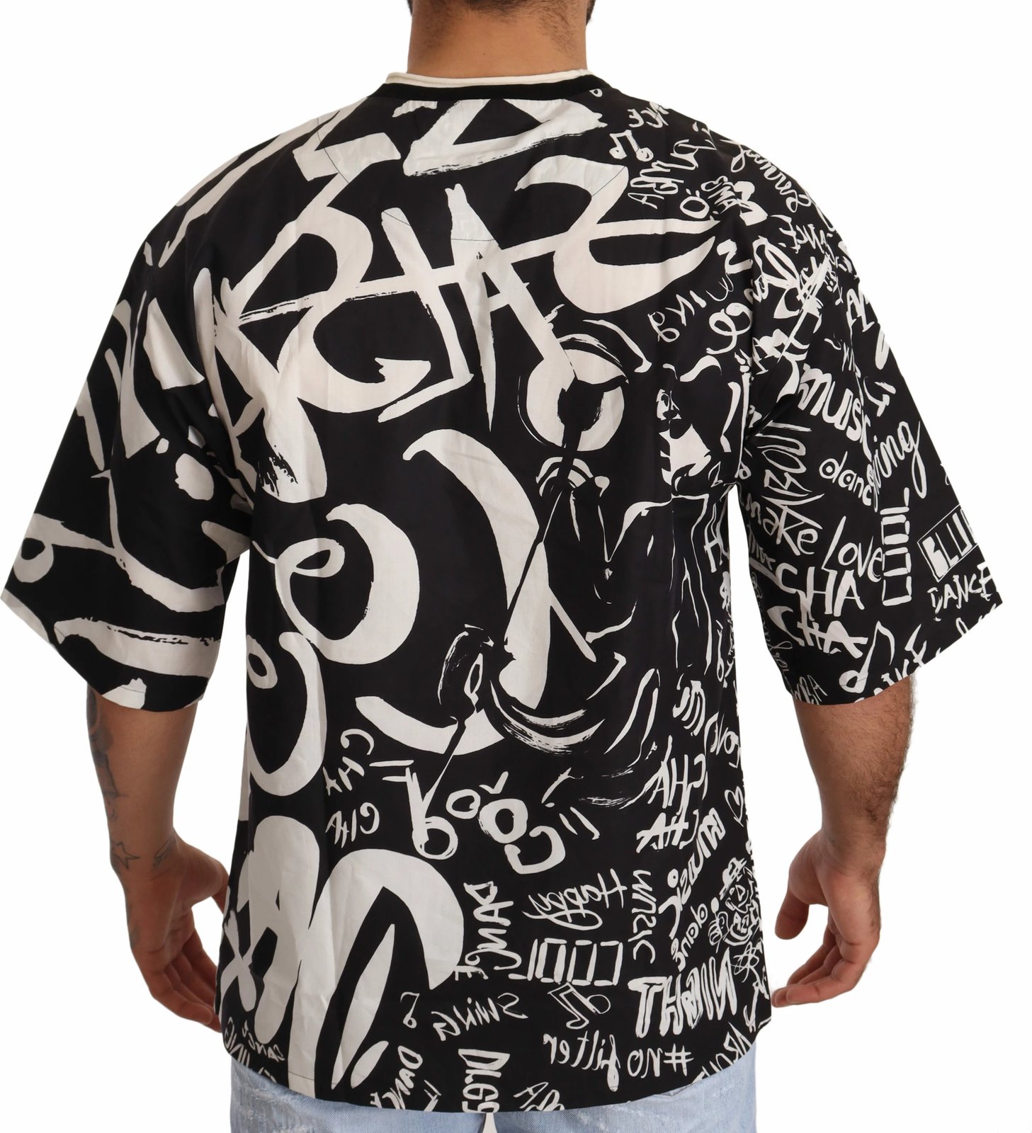 Maicë për meshkuj Dolce & Gabbana, e bardhë/zezë