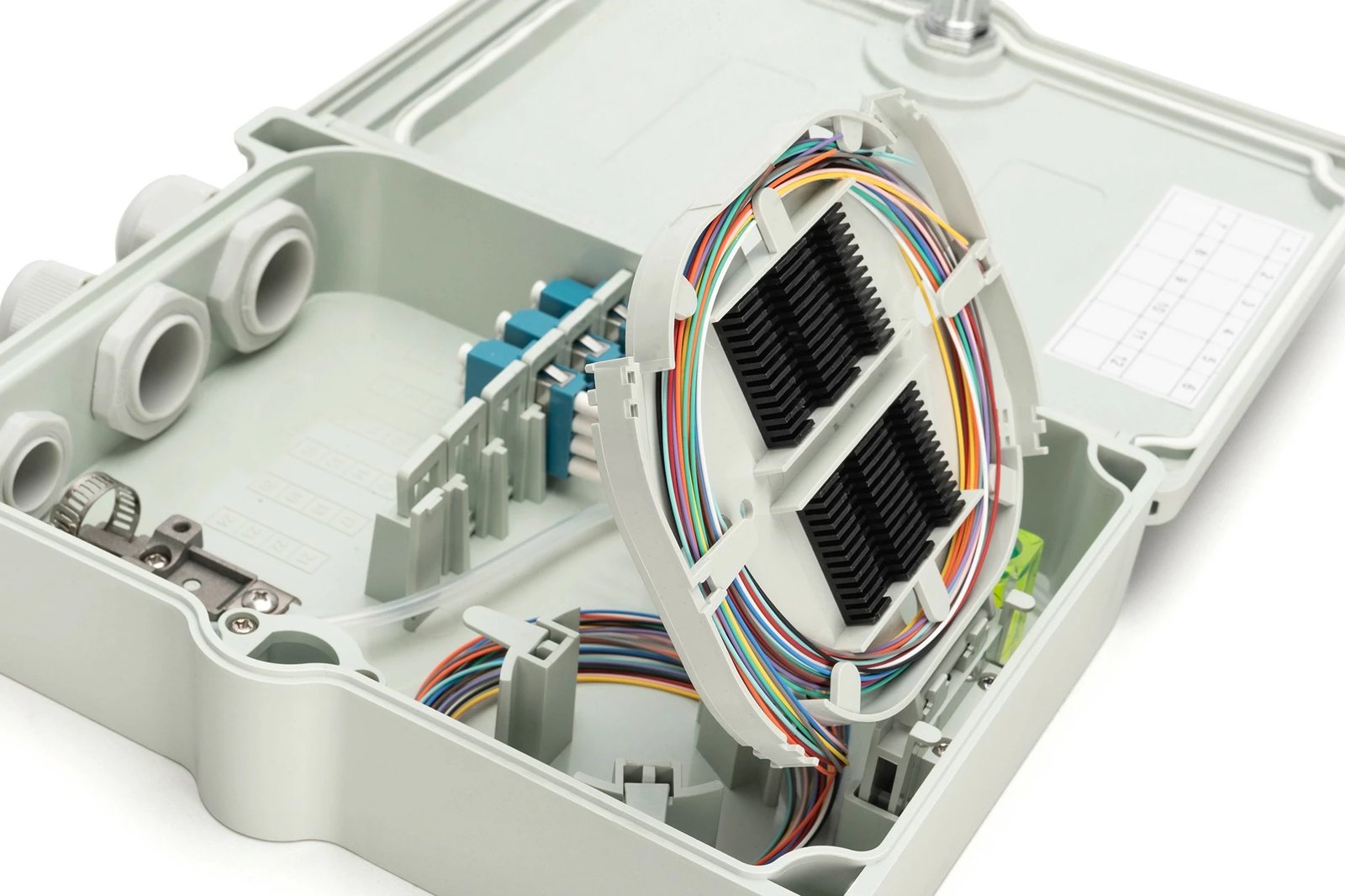 Kuti shpërndarëse fibër optike Digitus, 12 fibra, LC/PC, e bardhë, ABS