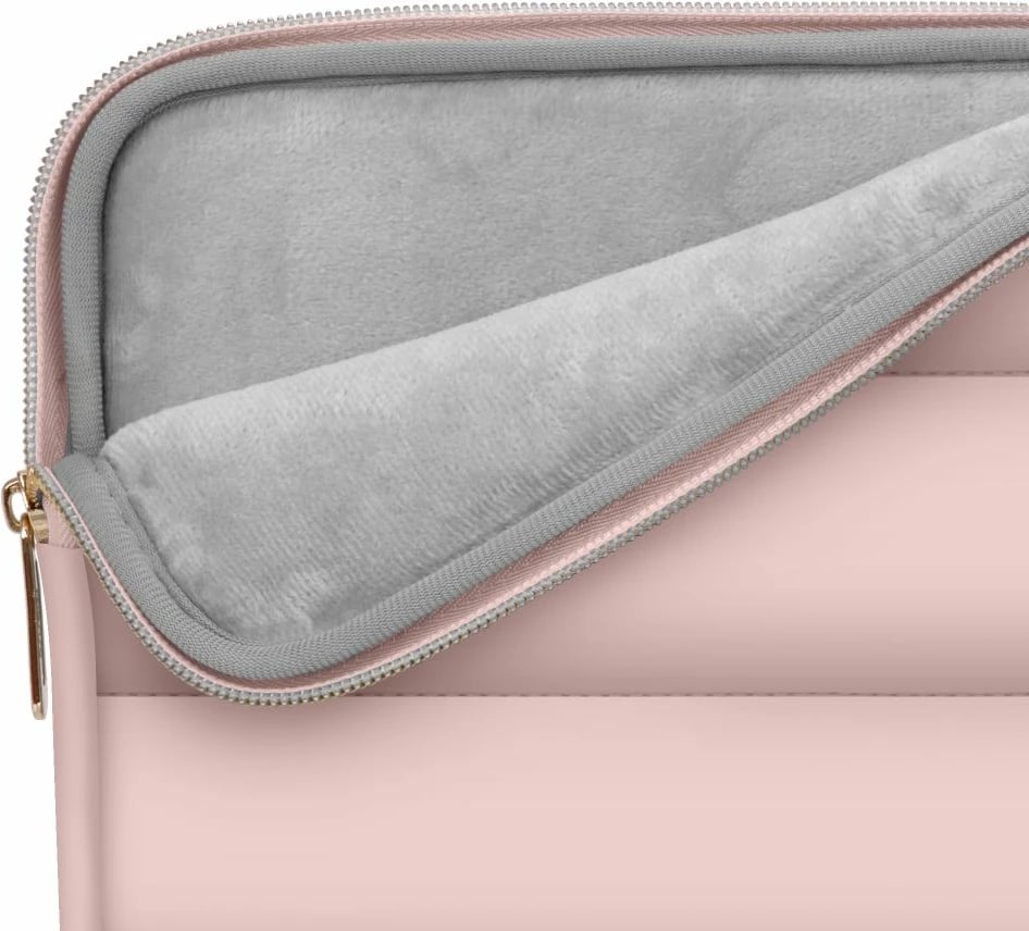 Kasë laptopi Tech-Protect Puffy 13-14 inç me çantë aksesorësh, Rozë
