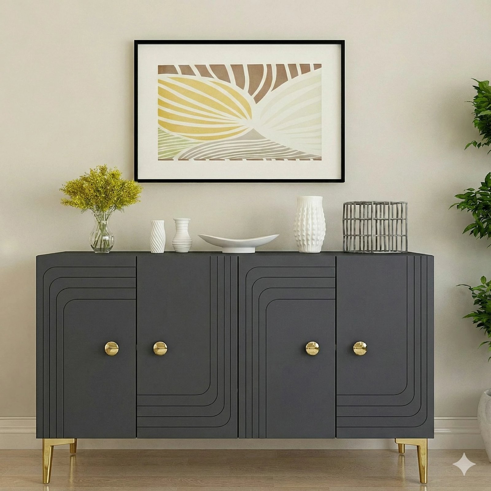 Konsolë Skye Decor, Lessi 120, antracit, ari