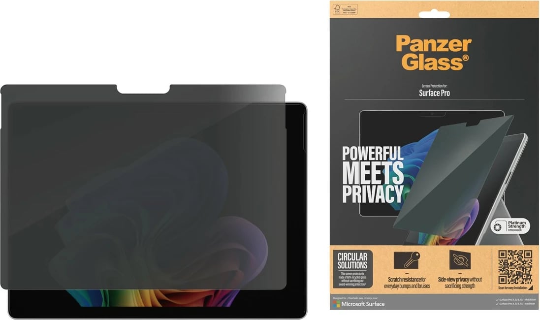 Mbrojtës ekrani PanzerGlass për Microsoft Surface Pro X/8/9/10/11, transparent