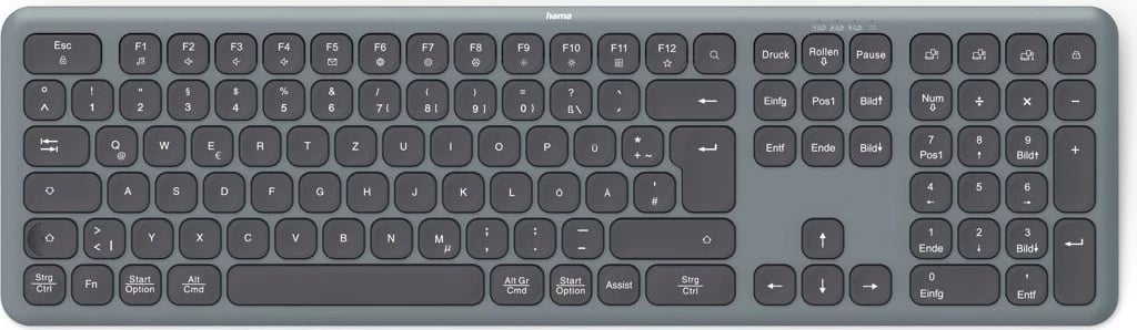 Set tastierë dhe maus wireless Hama WKM-550, QWERTY, për zyrë, e zezë/gri
