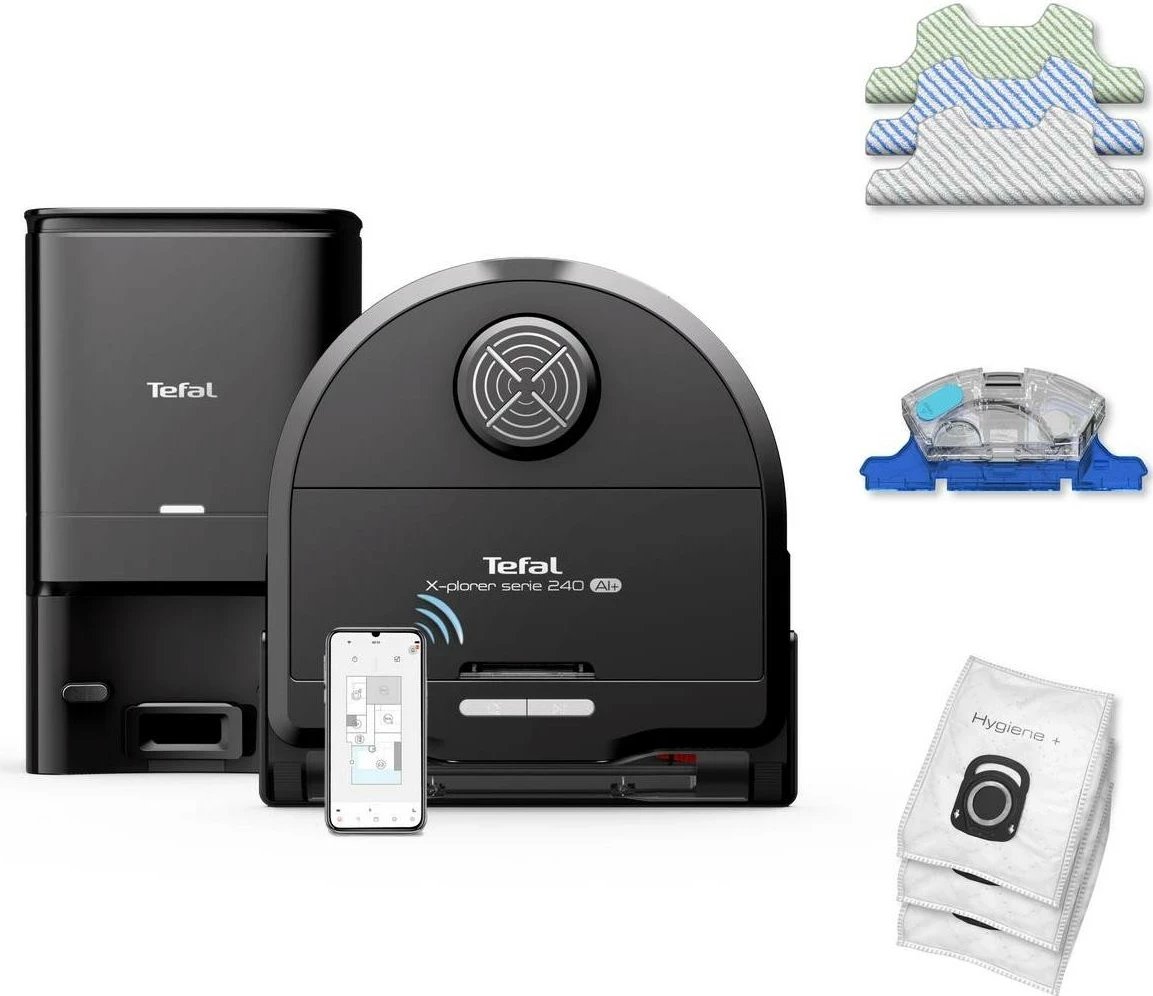 Robot pastrues Tefal X-Plorer S240+ AI, bateri lithium-ion, Wi-Fi, zi
