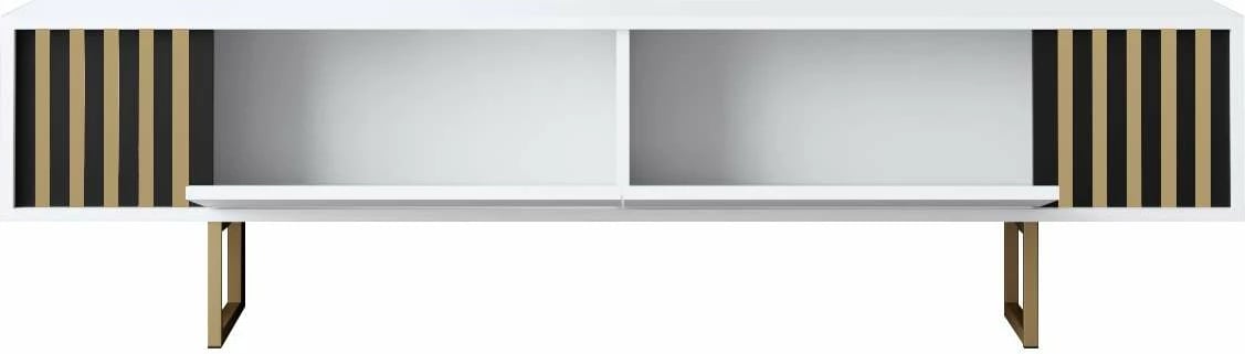 Komodë TV Hanah Home, Gold Line, e bardhë dhe e artë