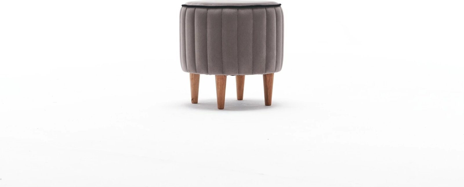 Puf Lindy, kadife gri, Atelier del Sofa