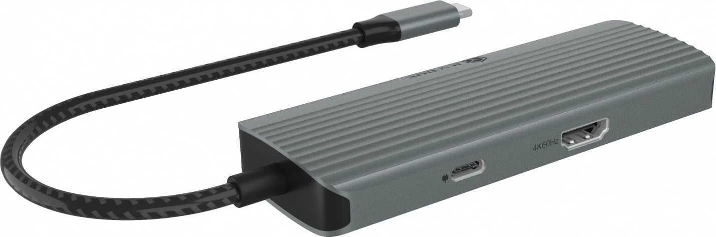 Docking station IcyBox IB-DK4022a-CPD, 6-in-1, HDMI, USB, Power Delivery, anthracite