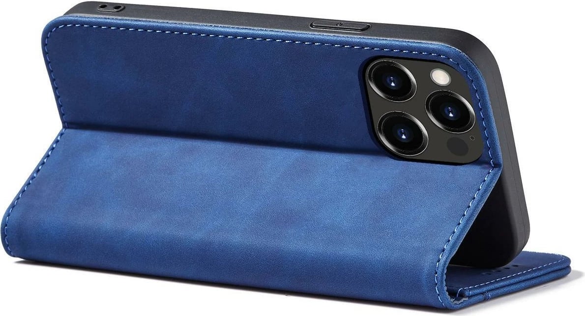 Mbështjellës Hurtel Magnet Fancy Case për iPhone 14 Pro, me kapak, portofol dhe mbajtëse, kaltër