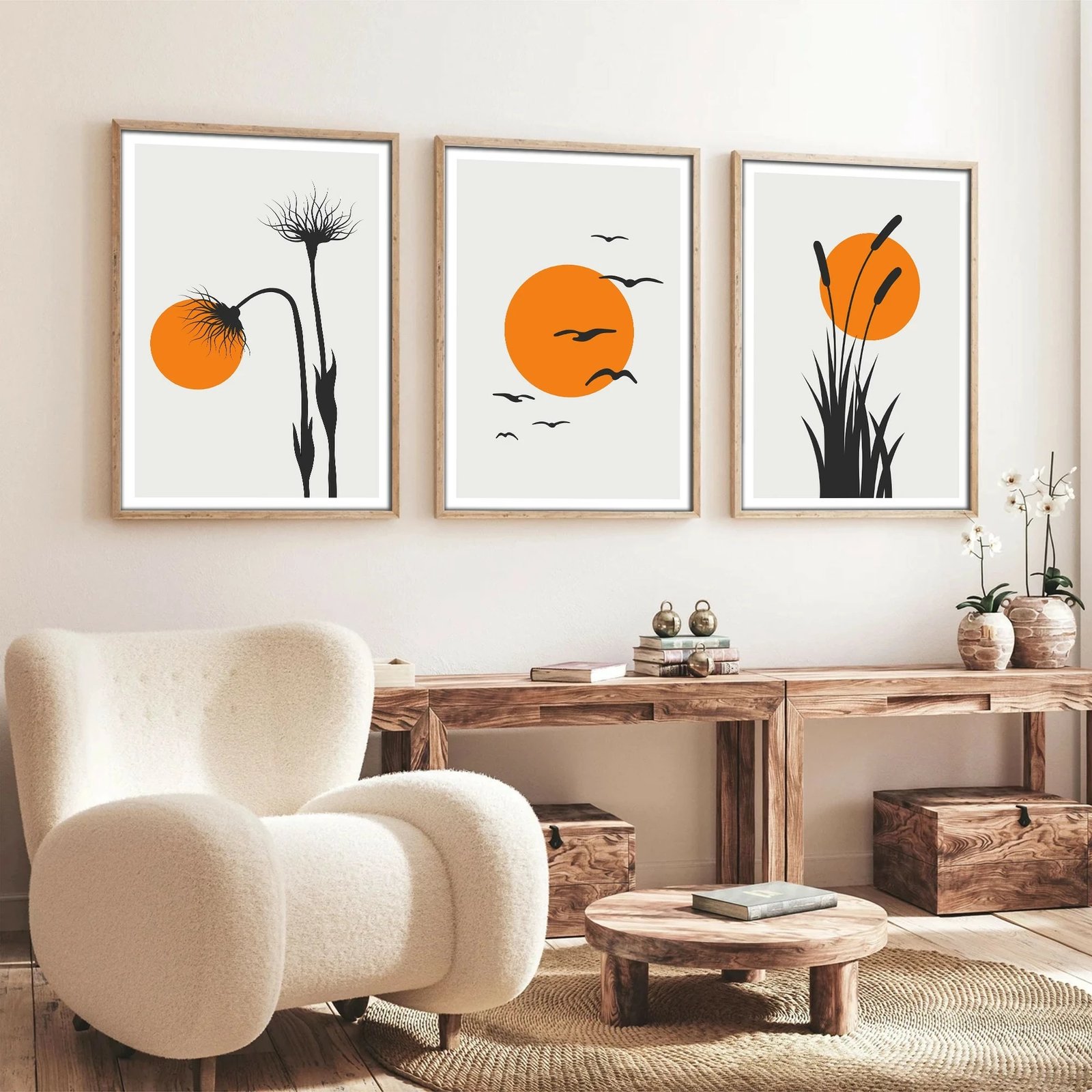 Set pikturash dekorative me kornizë, MDF, Wallity Huhu228, 50x35cm (3 copë)