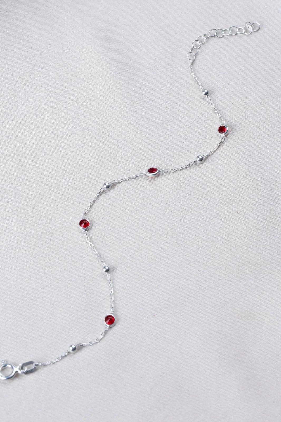 Byzylyk argjendi me gurë të kuq Jumeon, TFNY65232