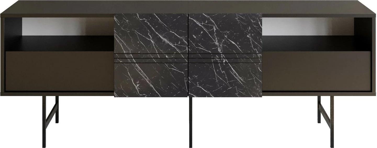 Komodë TV Hanah Home, Derin, e zezë, mermer