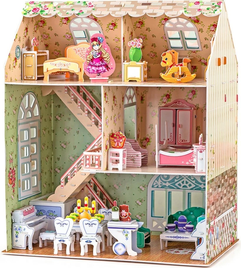 Puzzle 3D shtëpi kukullash, CubicFun P645H, 160 pjesë, 16.8 x 26.2 x 31.5 cm