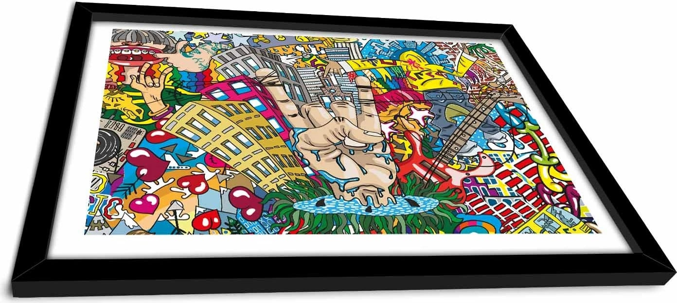 Pikturë dekorative me kornizë, MDF, shumëngjyrëshe, 3550POP-012