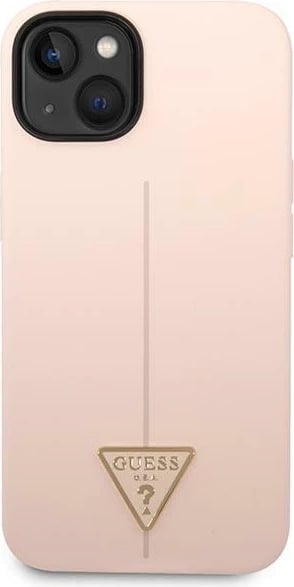 Mbështjellës Guess Silicone Triangle për iPhone 14 6.1", Rozë