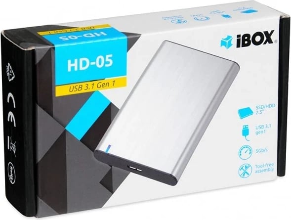 Kutia e jashtme për HDD/SSD iBox HD-05, Gri 2.5" Kutia e jashtme për HDD/SSD iBox HD-05, Gri 2.5"