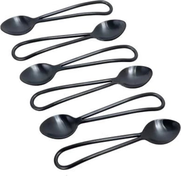 Set lugësh ëmbëlsirash mat, 6 copë, çelik i zi, 13x3x1 cm