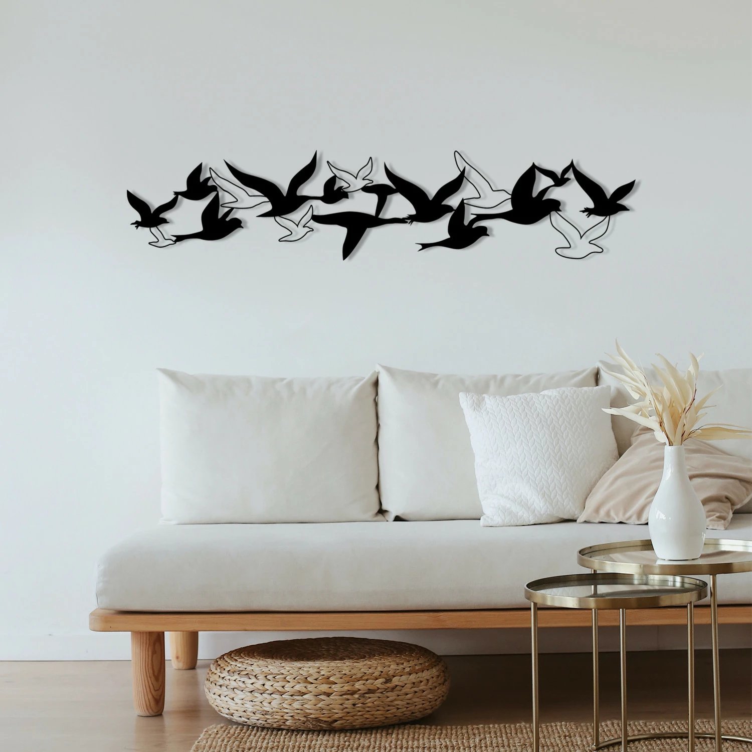 Aksesor dekorativ metalik për mur Wallity, Bellissimo - M112-M, ngjyrë e zezë, 100x22cm