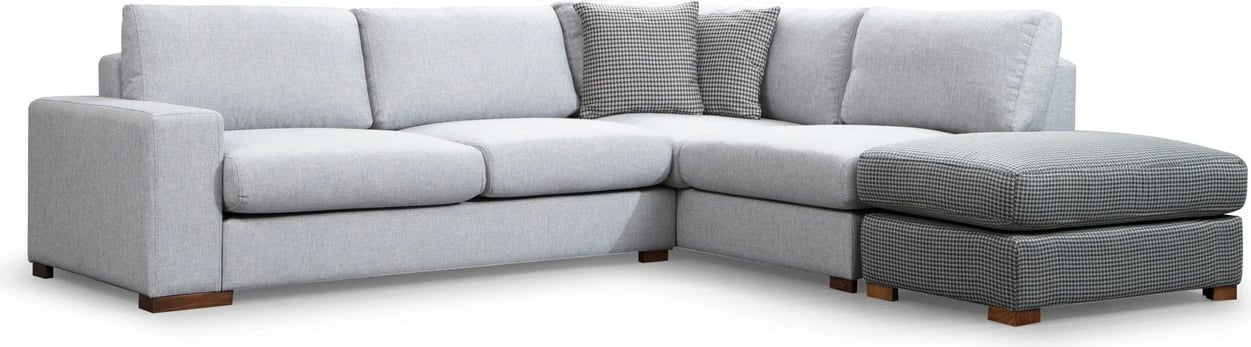 Këndare Atelier del Sofa, Loop 2, ngjyrë gri e çelët, me pouf