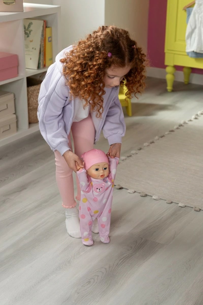 Kukull interaktive Baby Born Emily Walk with Me 43 cm, ecëse, me bateri AA, rozë