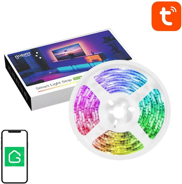 Shirit LED inteligjent Gosund SL1, 2.8m, RGB, Wi-Fi