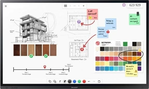 Ekran interaktiv SHARP NEC PN-LA752 75 inç, 4K UHD, multi-touch, IPS
